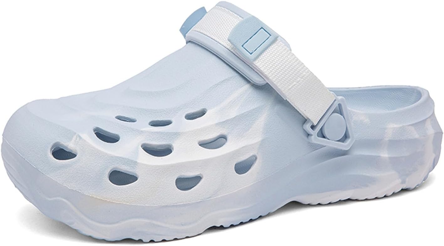 

Сабо ihinzry Garden для мужчин и женщин, удобные шлепанцы на липучке, нескользящие сандалии, водонепроницаемые легкие летние тапочки для душа с регулируемым задним ремешком для работы и ухода, голубой