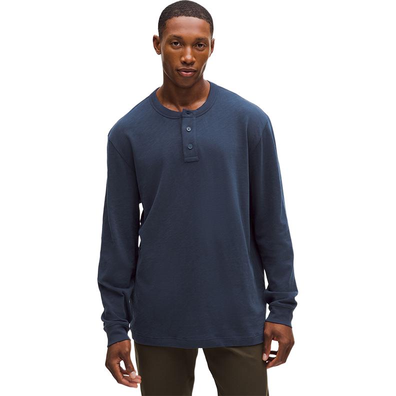 

Футболки для йоги мужские Henry Collar Lululemon, casual синий