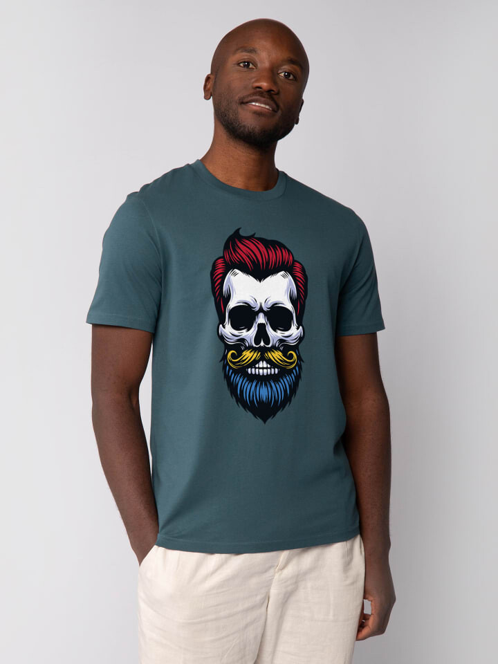 

Футболка wat Apparel T-Shirt Hipster Skull, цвет Petrol