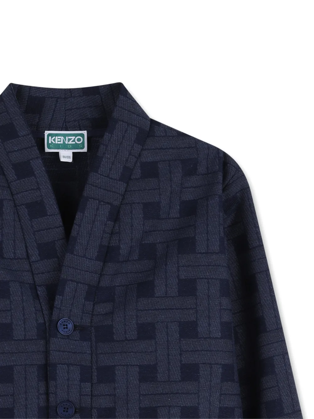 Накидка с геометричным узором Kenzo Kids, синий — фото 3