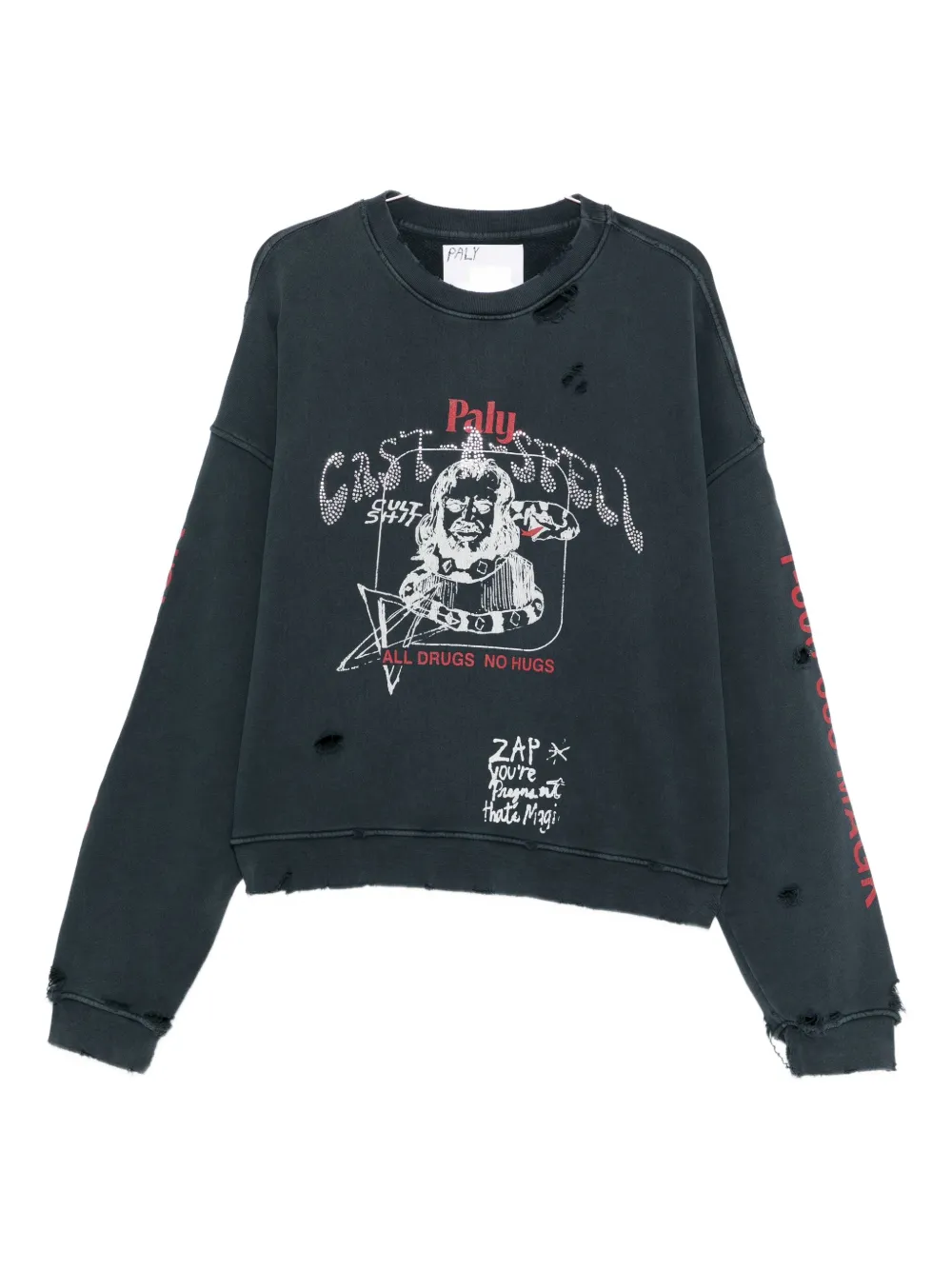 

Свитшот с эффектом потертости Cast-A-Spell Paly, черный