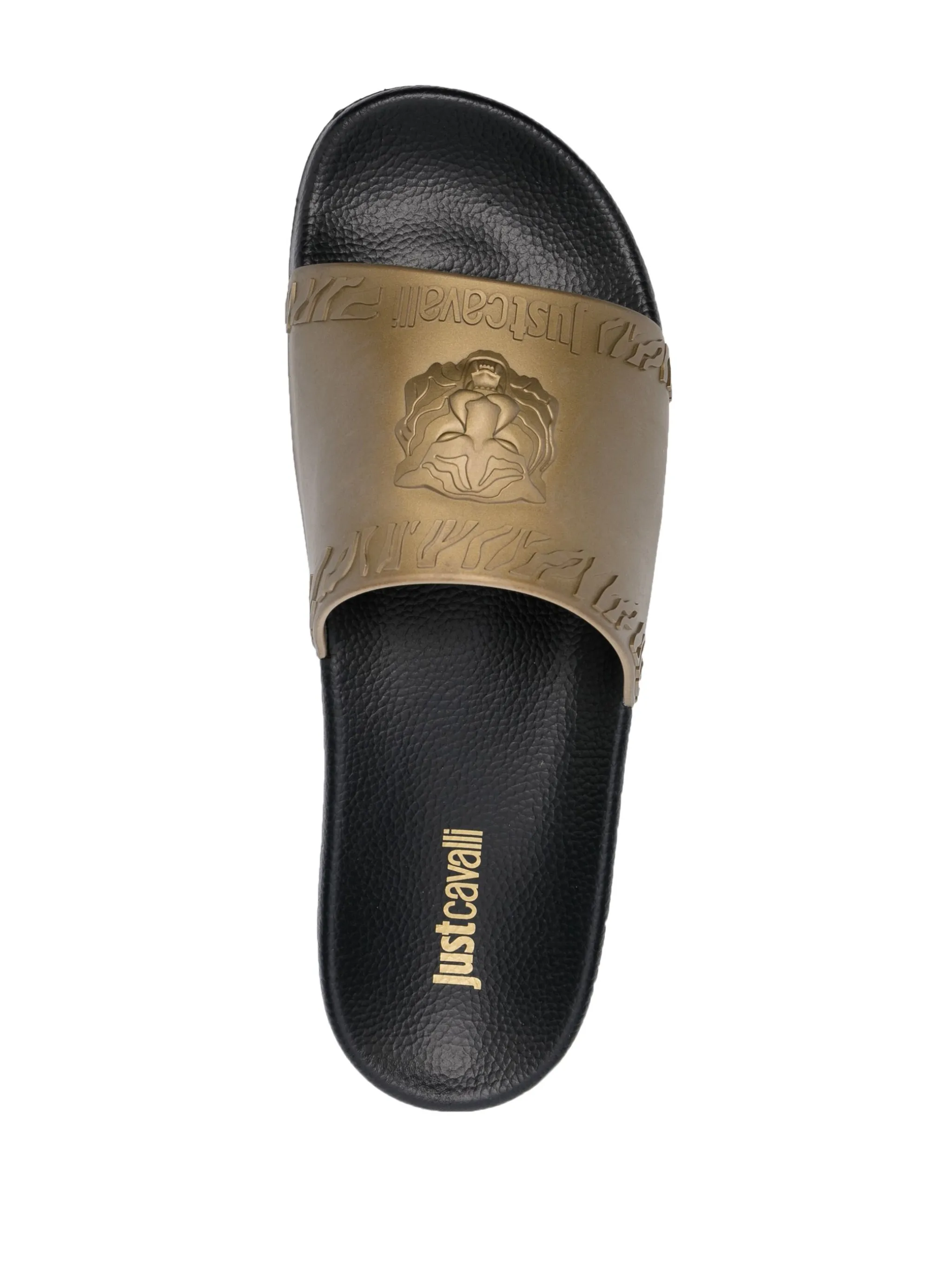 

Шлепанцы с тисненым логотипом Just Cavalli, золотистый