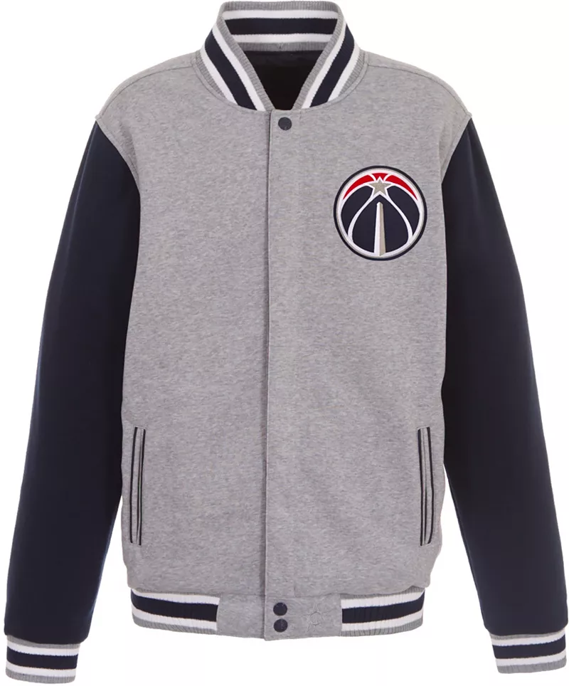 

Мужская серая двусторонняя флисовая куртка JH Design Washington Wizards, Серый, Мужская серая двусторонняя флисовая куртка JH Design Washington Wizards