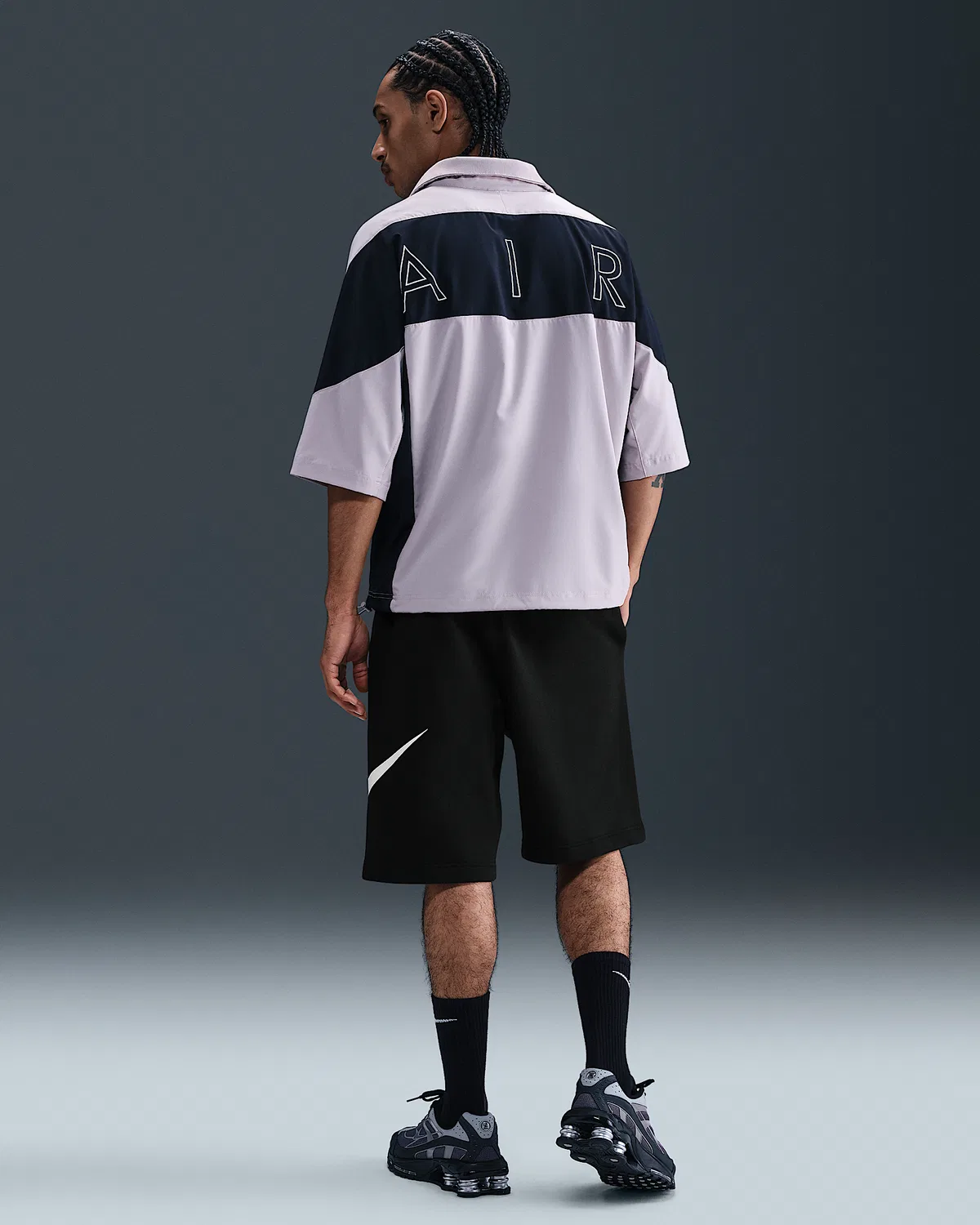 Мужские флисовые шорты Nike Club, Black/Black/White — фото 4