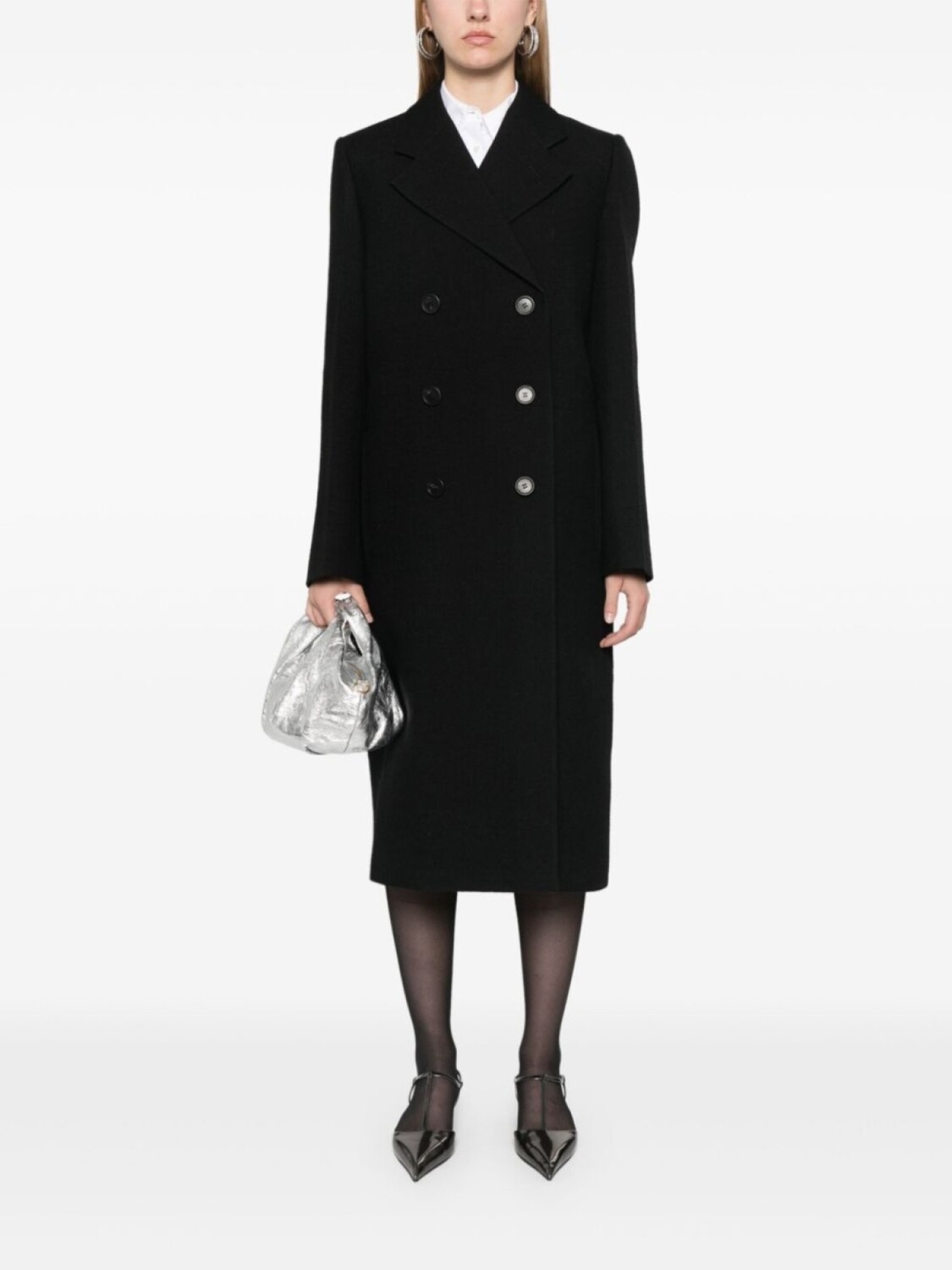 Пальто Prada из вирджинской шерсти, черный