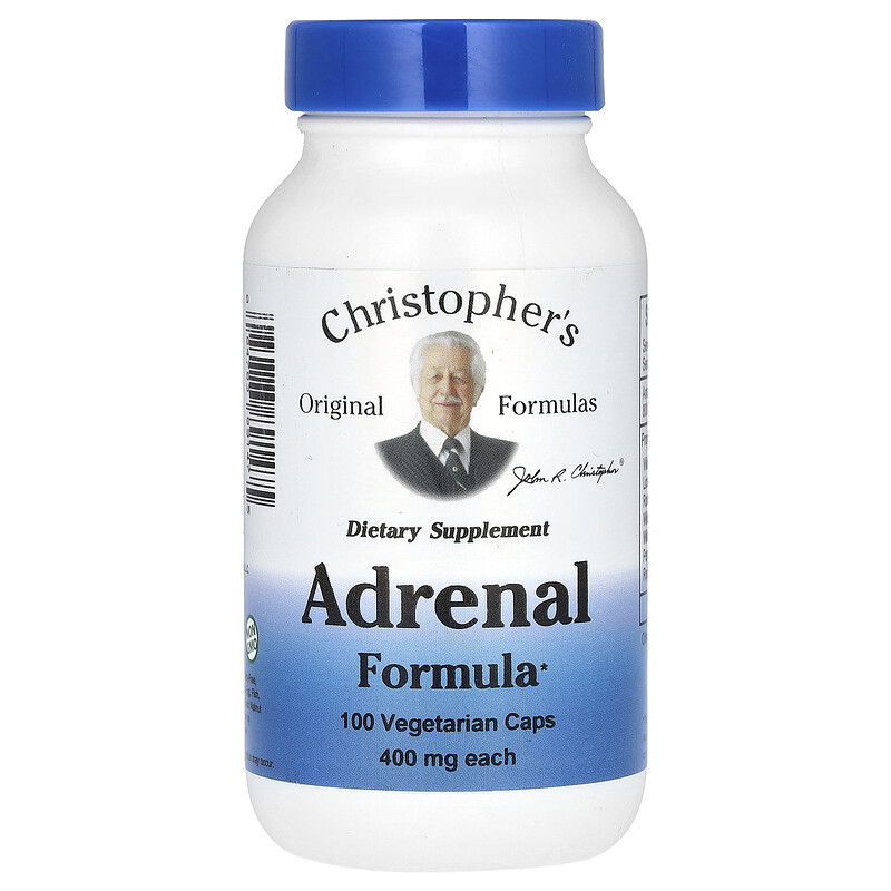 

Christopher's Original Formulas, Формула для надпочечников, 800 мг, 100 вегетарианских капсул (400 мг на капсулу)