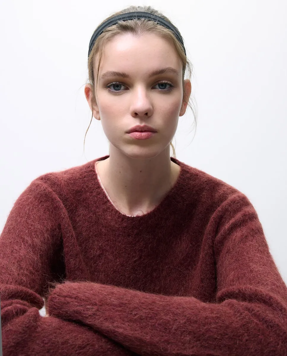 

Женский свитер с длинным рукавом из альпаки Tintoretto, красный