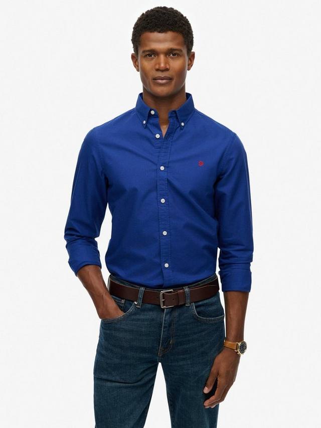 

Классическая оксфордская рубашка с длинными рукавами Regular Fit из хлопка Superdry, Marine Navy