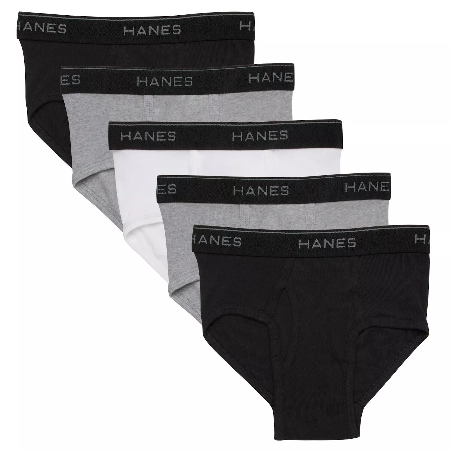 

Комплект эластичных трусов Hanes Ultimate, 5 шт., с поясом Comfort Flex и тканью Cool Comfort Han, серый/белый/черный