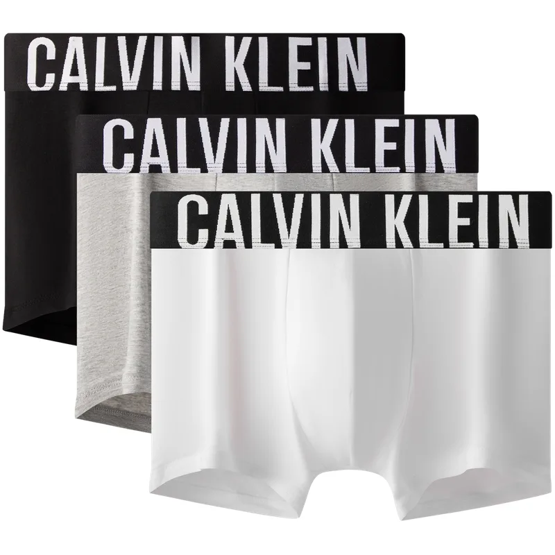 Трусы стрейч-хлопок, набор из 3 штук Calvin Klein, MPI-Ink Night Black/Coconut Gray/Mica White