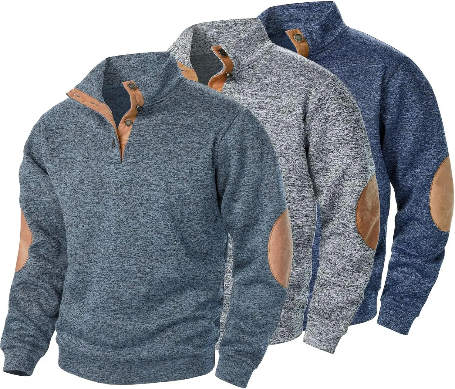 

Мужская толстовка с воротником стойкой и застежкой на четверть пуговиц OAZKXCN