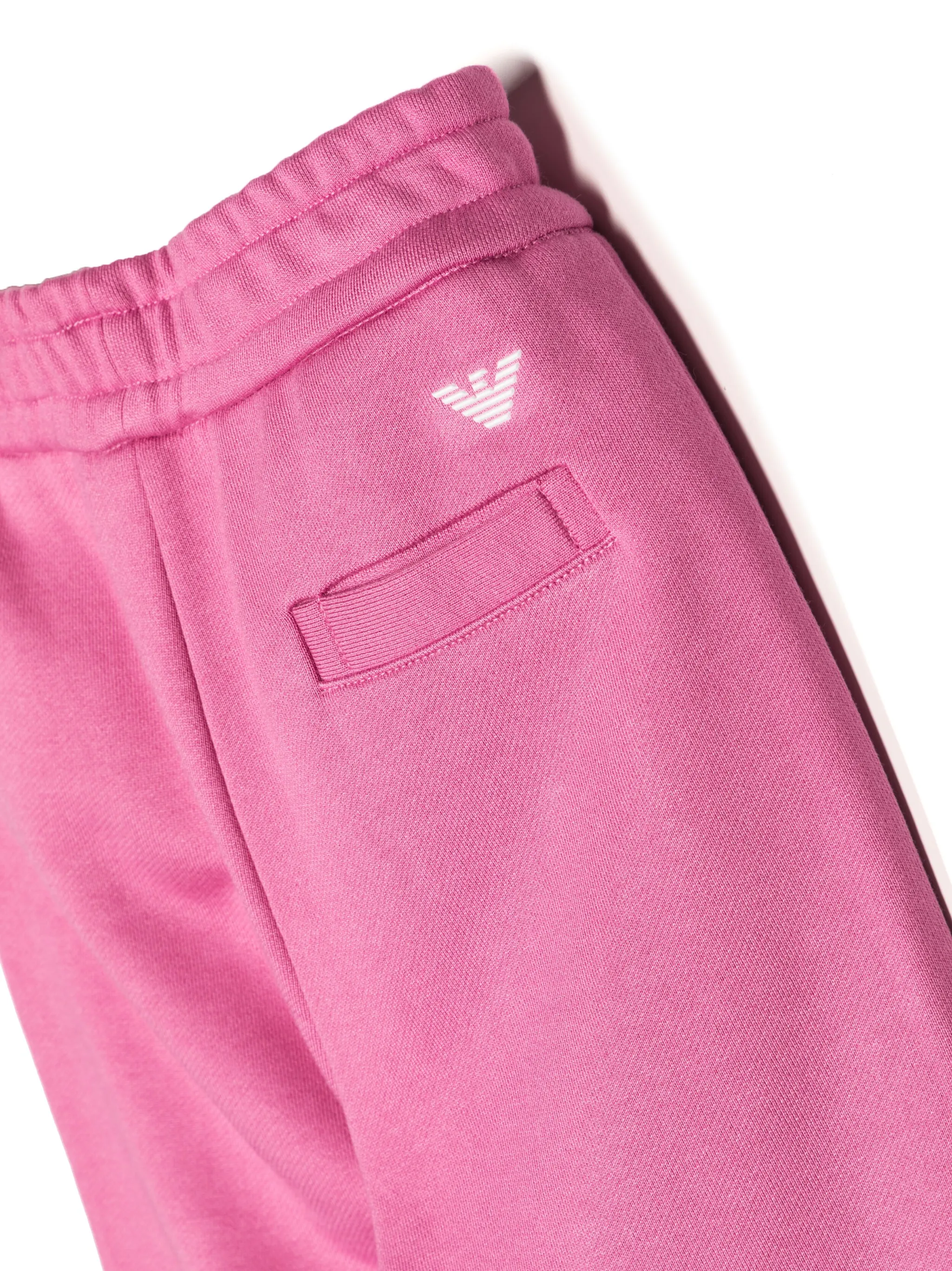 Спортивные брюки с кулиской и логотипом Emporio Armani Kids, розовый — фото 3