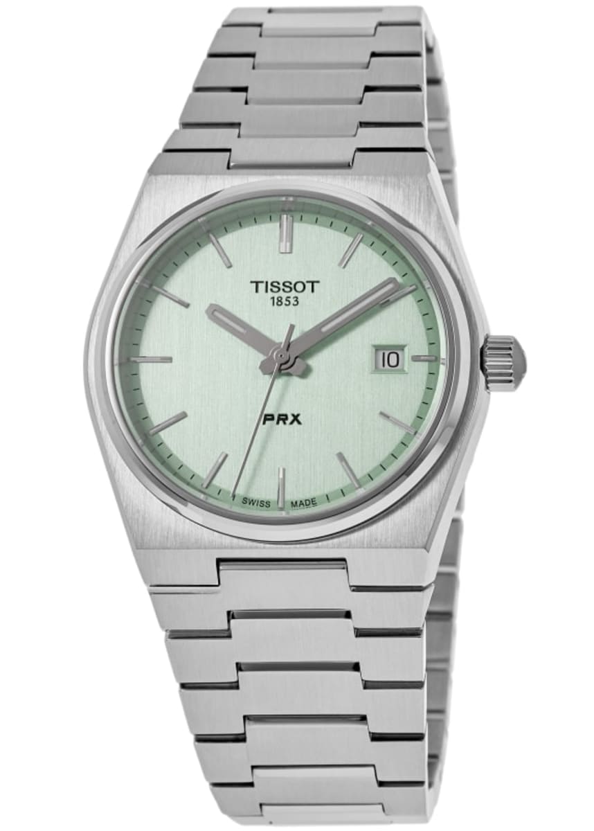 

Tissot PRX 35 мм зеленые стальные женские часы T137.210.11.091.00