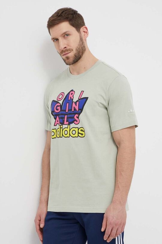 

Хлопковая футболка adidas Originals, зеленый