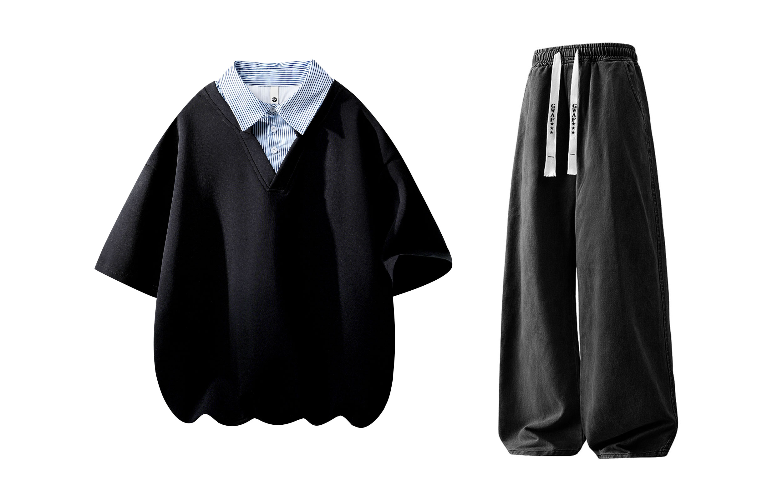 

Тонкая куртка Casual Sportswear Unisex Lapel X1617, черный short-sleeved shirt+черный pants