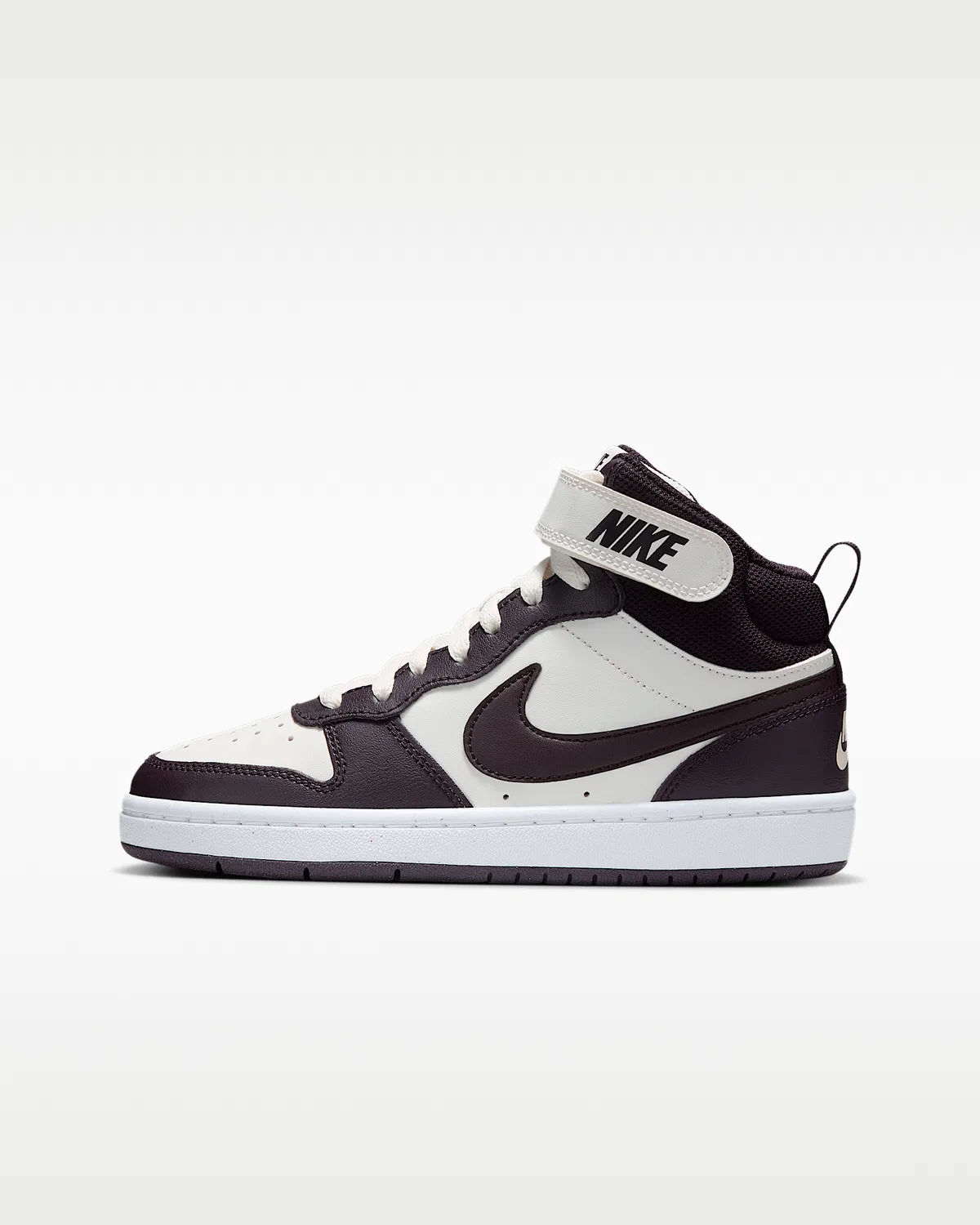 Кроссовки Nike Court Borough Mid 2 для детей, Sail/White/Burgundy Ash