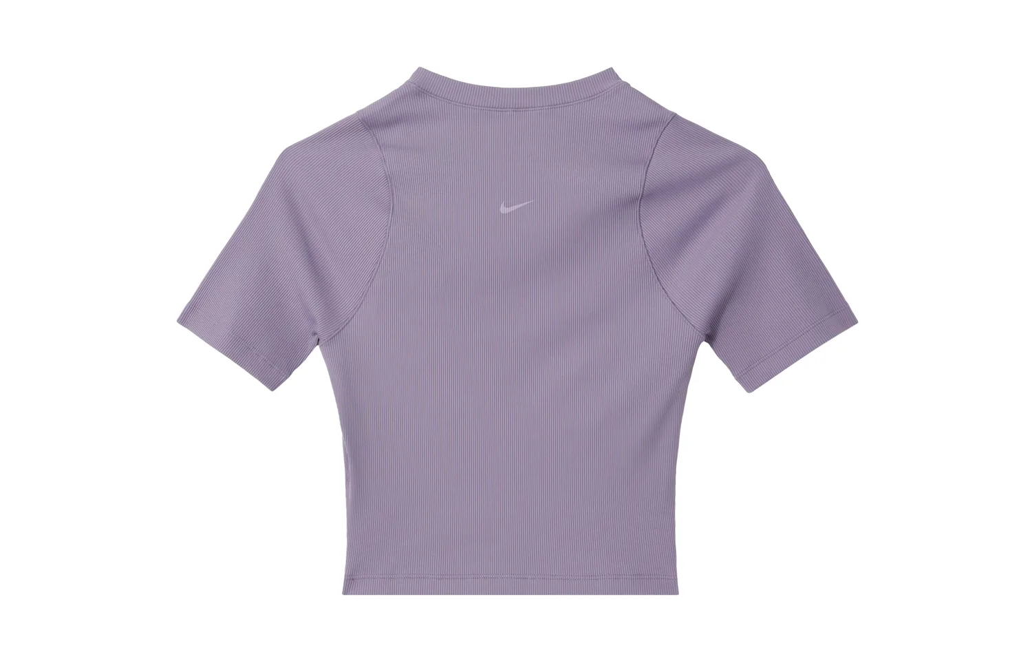 Nike Женский укороченный топ с короткими рукавами и ребристым узором Zenvy Dri-FIT 'Dark Purple' — фото 4