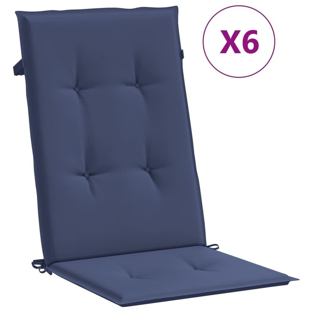 

VidaXL Подушки для высокой спинки, 6 шт., ткань темно-синего цвета., синий