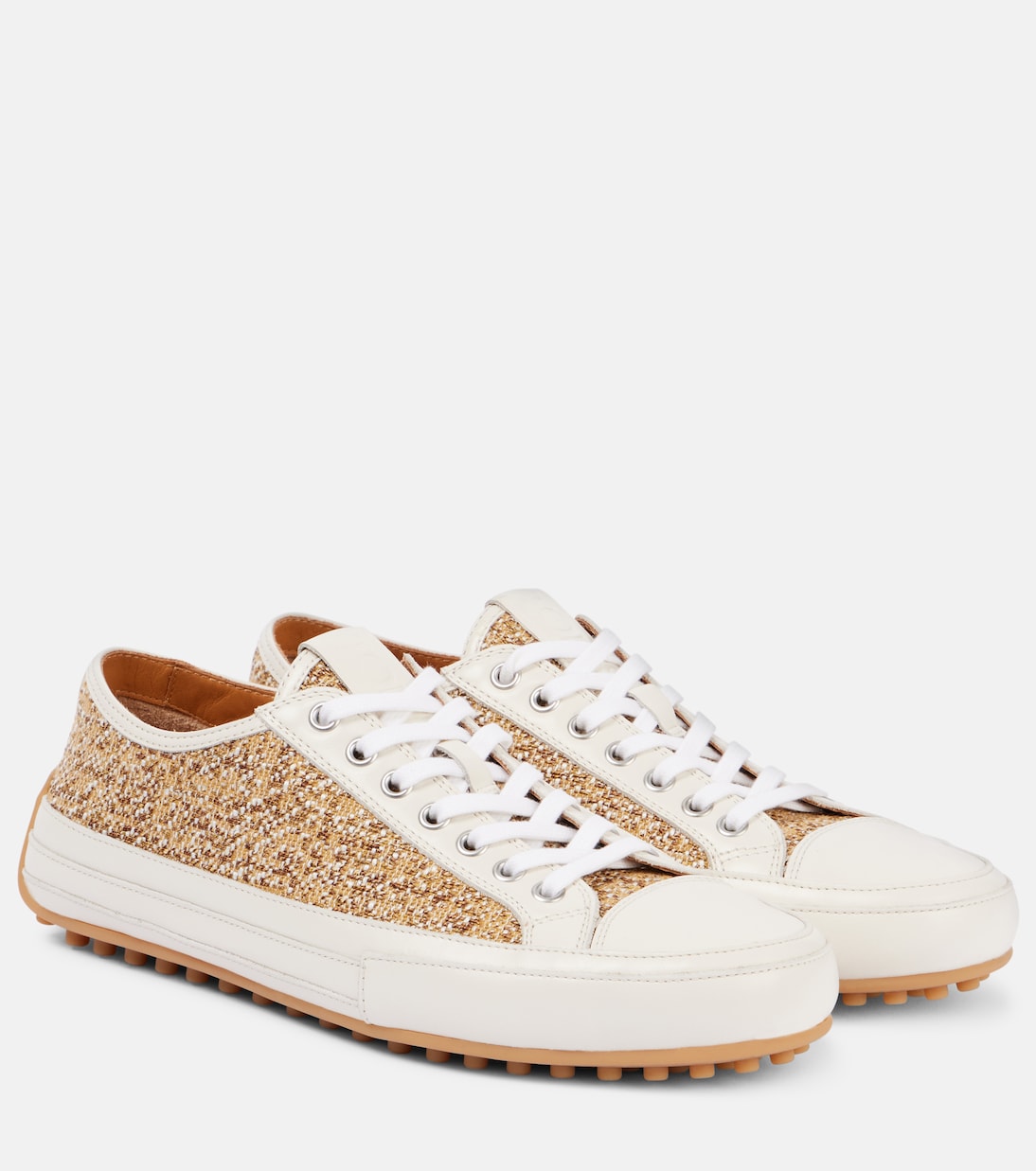Кроссовки из твида с кожаными вставками Tod's, Cappuccino