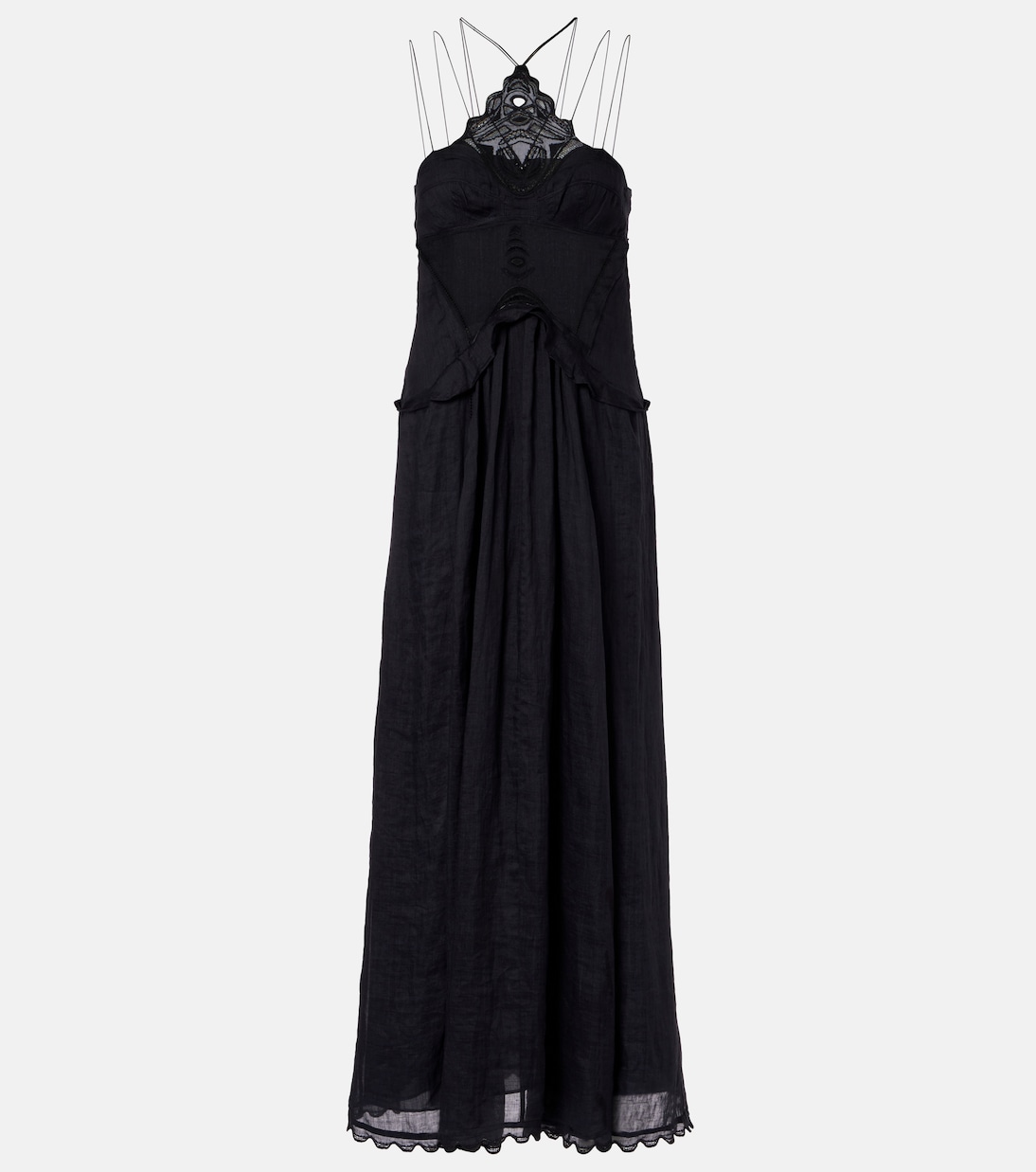 

Макси-платье Lindy с кружевной отделкой Isabel Marant, черный