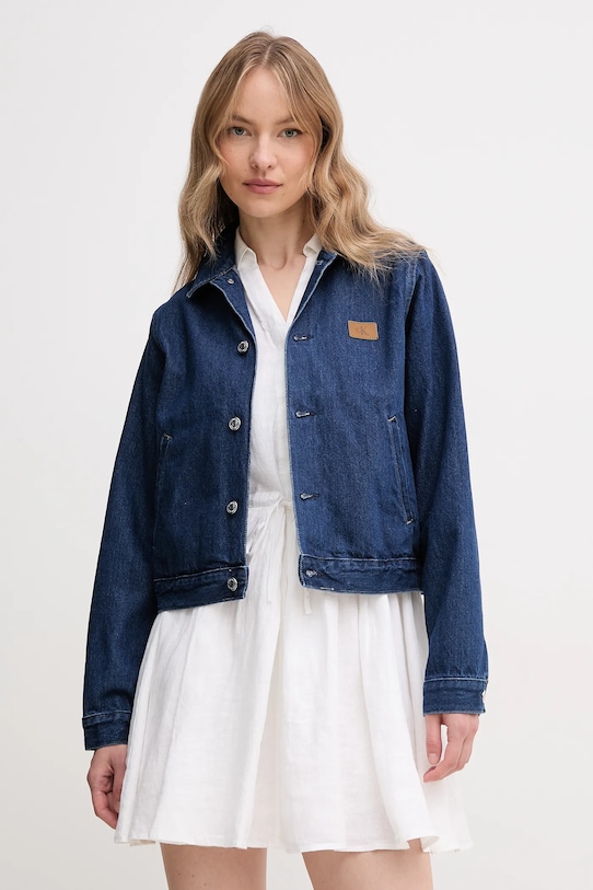 

Джинсовая хлопковая куртка Calvin Klein Jeans, темно-синий