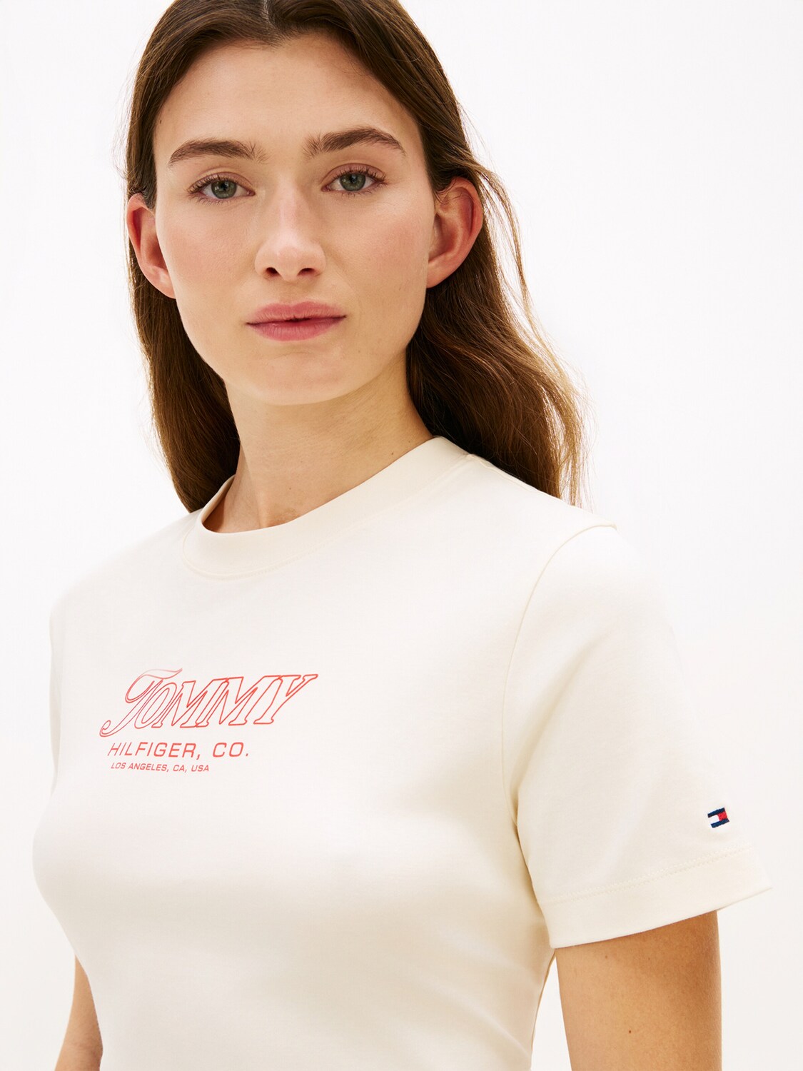 TOMMY HILFIGER Футболка 'Tilt' в светло-бежевом цвете — фото 2