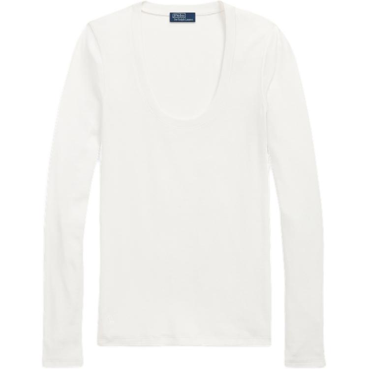 

Топ с круглым вырезом и длинными рукавами Polo Ralph Lauren, белый