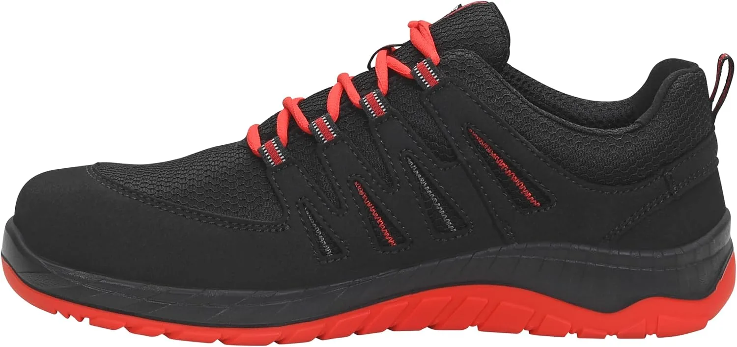 Защитные ботинки ELTEN Maddox Compo Black-Red Low ESD S3S для мужчин и женщин, текстиль, пластиковые носки, легкие, спортивные, черно-красные — фото 3