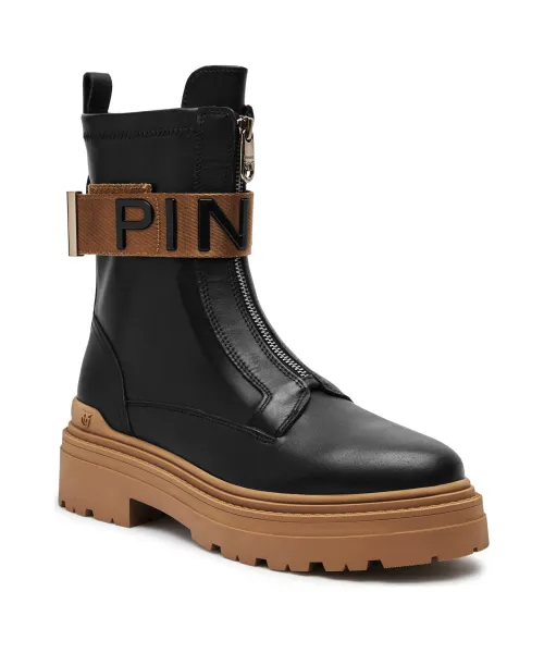 Кожаные ботильоны мои 13 Pinko, черный