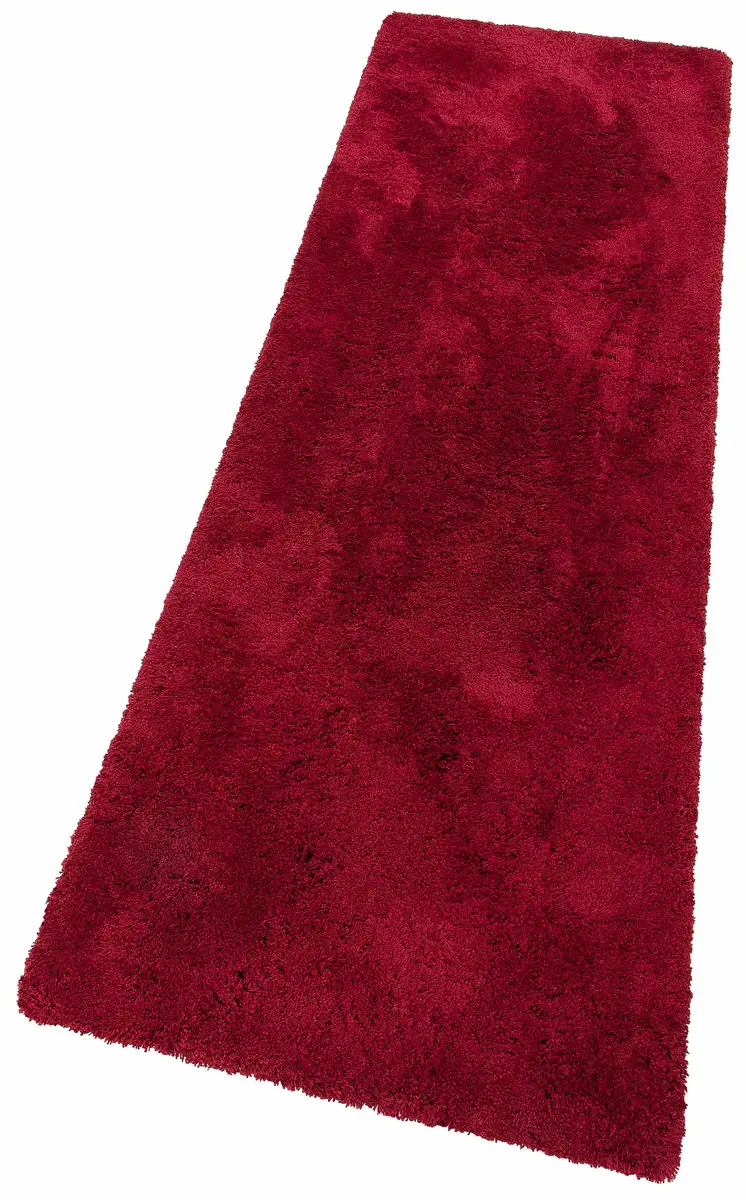 

Мой дом Лохматая дорожка "Desner", прямоугольная, микрофибра, однотонная, подходит для пола с подогревом, дорожка, мостик, прихожая My home 67х230 см, красный