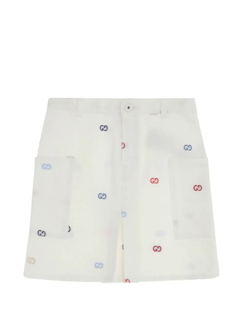 Жаккардовая юбка с карманами Gucci Kids, белый