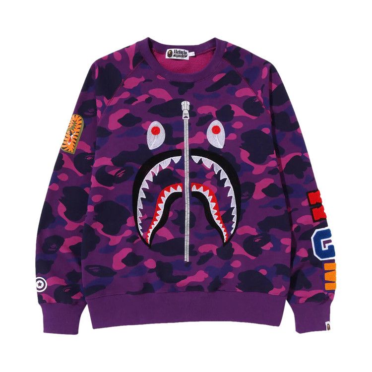 

Свитер BAPE Color Camo Embroidery Shark Crewneck, Purple