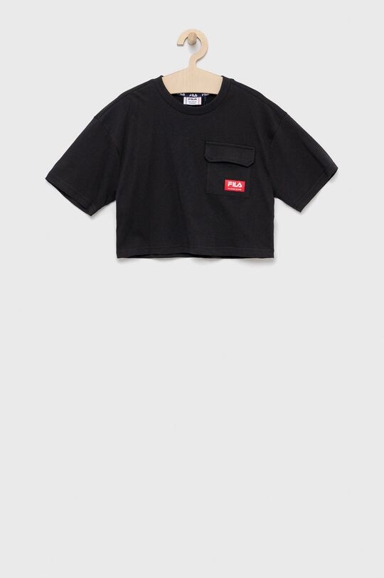 

Детская хлопковая футболка Fila, черный