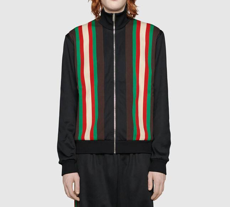 Куртка мужская Gucci, спортивная, черно-красно-зелено-белый — фото 2