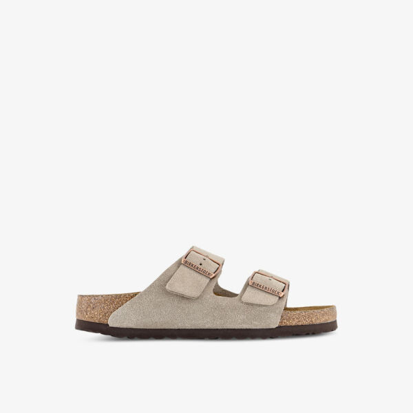Сандалии Arizona из замши с двойным ремешком Birkenstock, коричневый