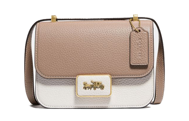 

COACH Сумка-мессенджер Alie Leather, маленькая квадратная сумка через плечо, женская, белая