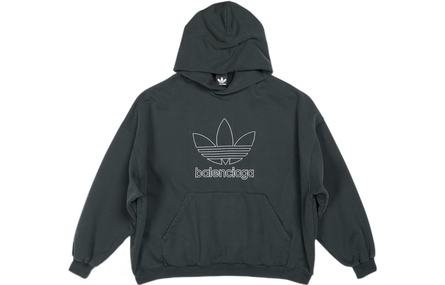 

Толстовка с капюшоном X Adidas Large Fit Balenciaga, темно-зеленый