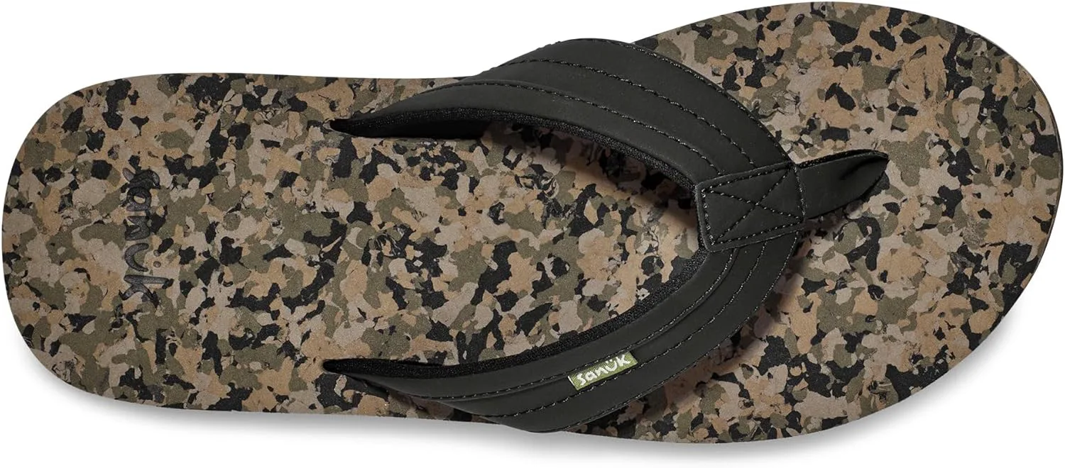 Sanuk Mens Ziggy ST | Flip Flops for Men | Mens Сандалии | Beach Сандалии | Water Friendly & Lightweight | Comfort Footbed, черный — фото 3