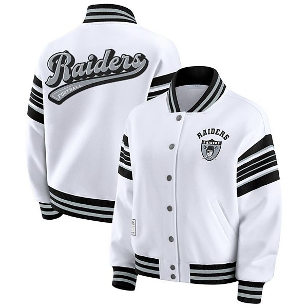 

Женская белая куртка-толстовка на молнии Las Vegas Raiders plus size Wear By Erin Andrews