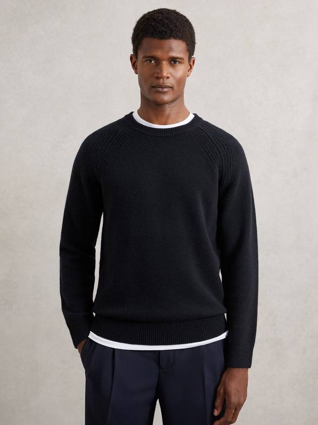 

Фултон свитер из шерсти с круглым вырезом Reiss, Navy