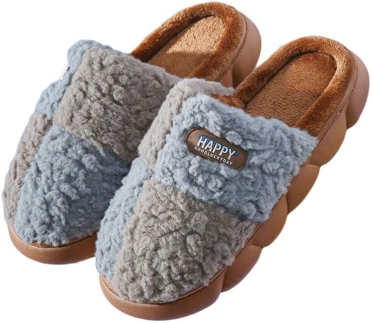 

Тапочки JadeRich для женщин и мужчин с контрастными цветами, мягкие флисовые с подкладкой, колор-блок, зимние подушечные тапочки для унисекс, Coffee