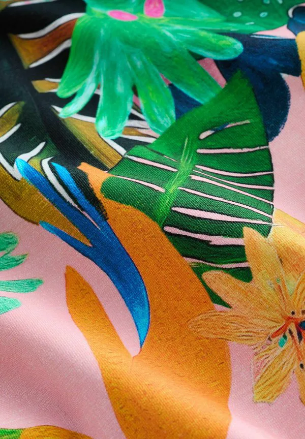 Купальник с глубоким вырезом для утягивания живота Next, Coral/Pink Tropical — фото 4