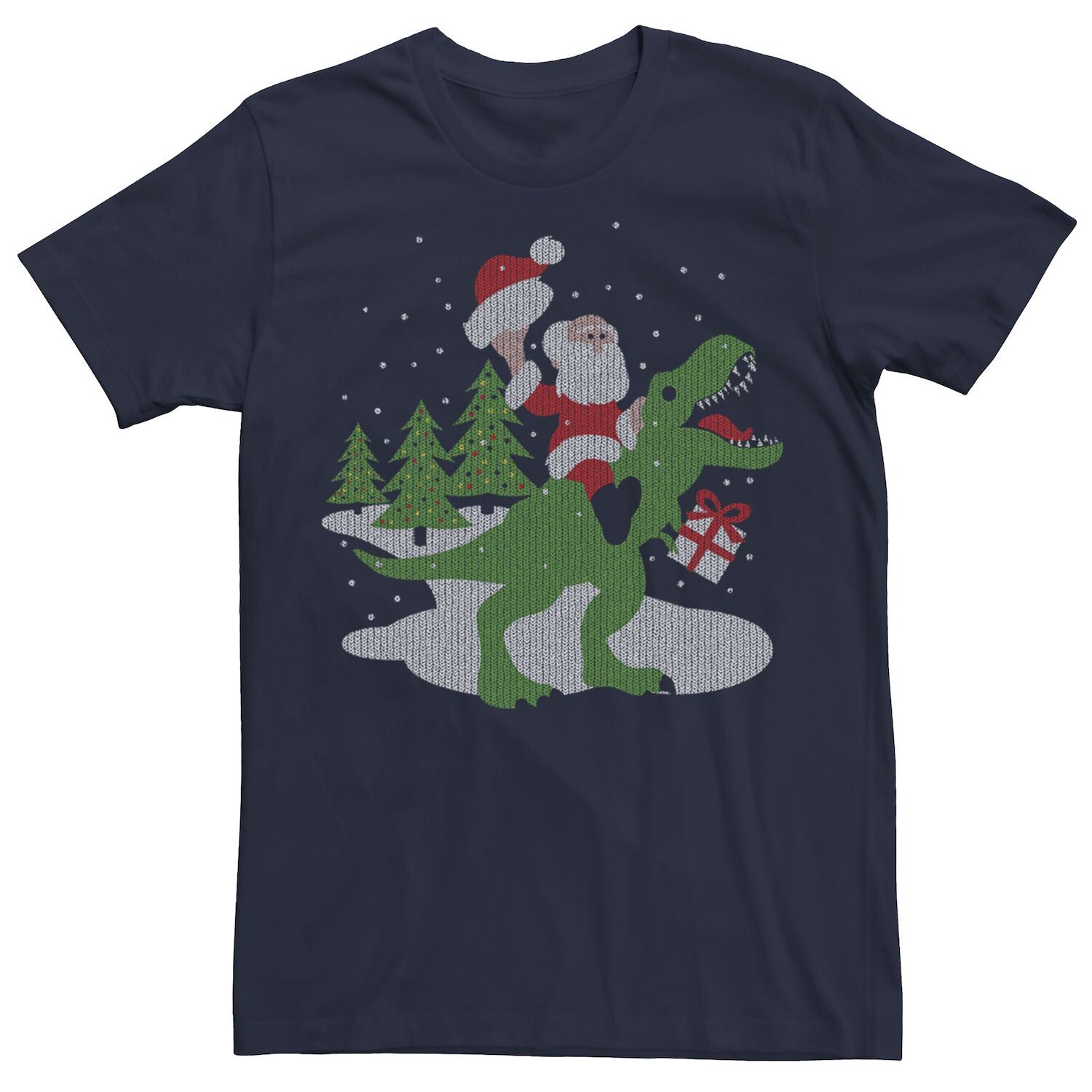 

Мужская трикотажная футболка Santa Riding T-Rex Licensed Character