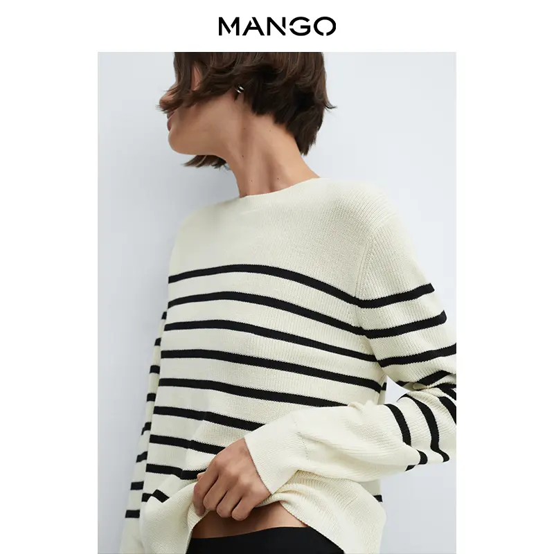 

Женский свитер Mango в полоску, темно-синий