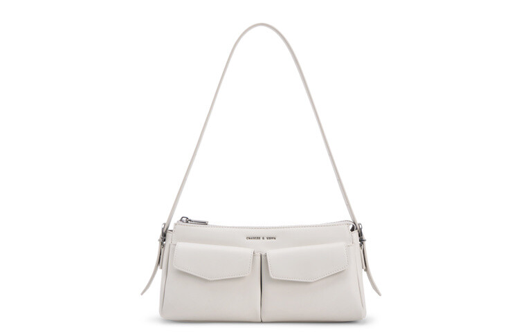 

Charles&Keith CHARLES & KEITH Женская сумка через плечо, Бежевая Элегия