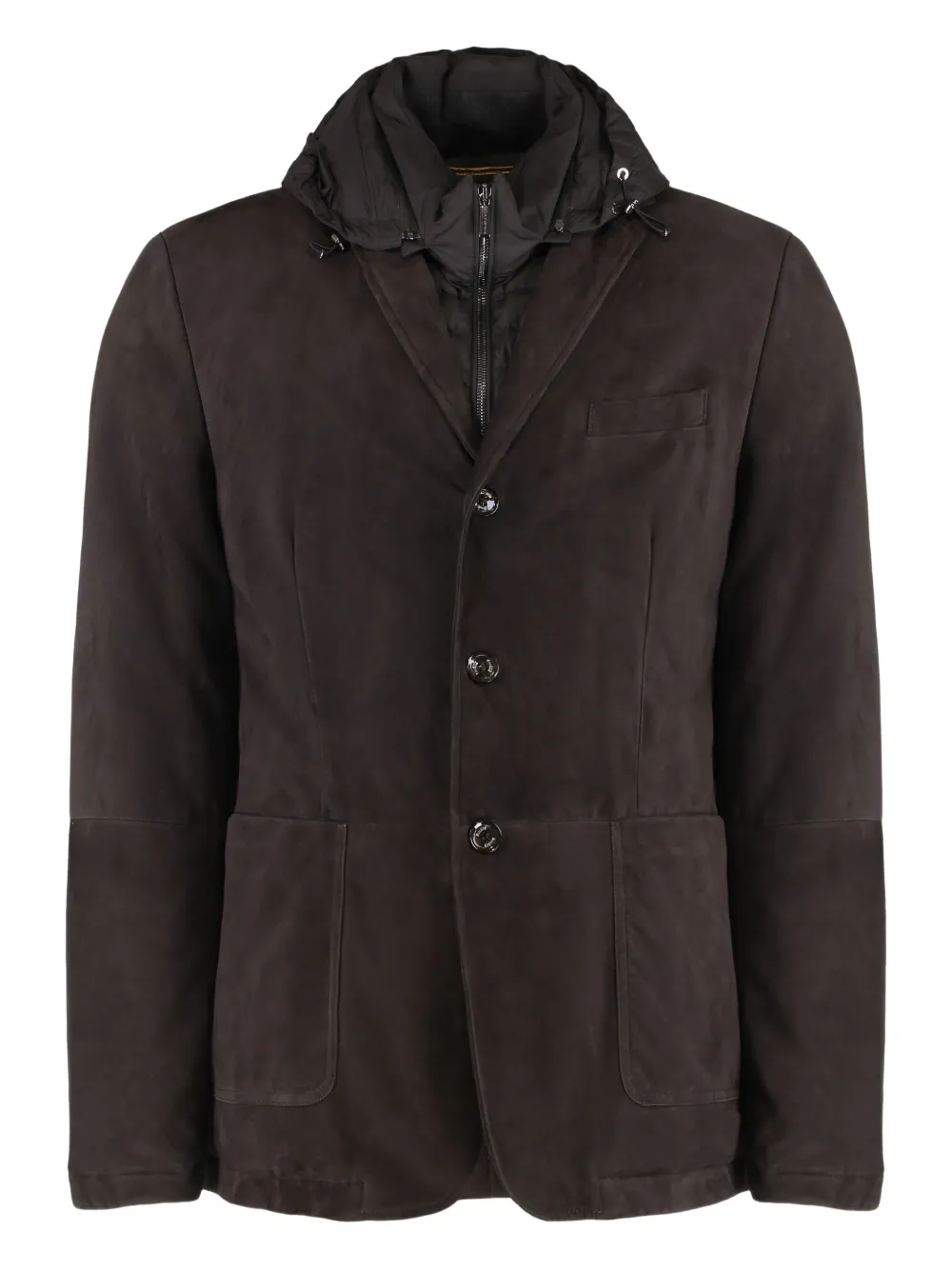 

Кожаная куртка со съемным капюшоном Moorer, коричневый