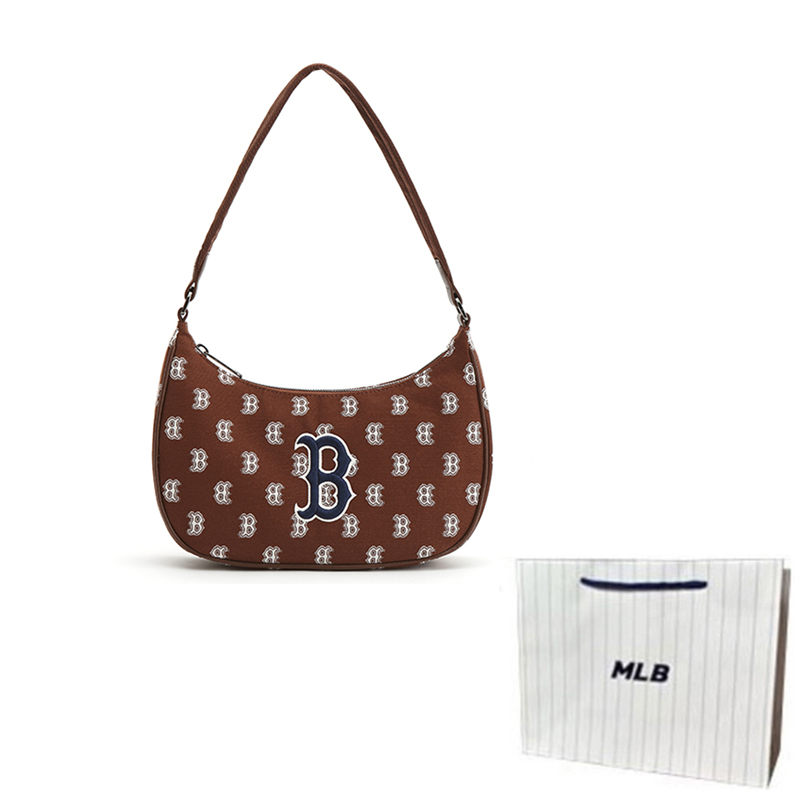 

Полиэстеровая наплечная сумка MLB унисекс темно-коричневая