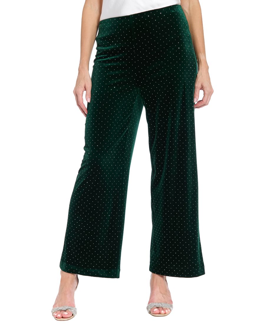 

Женские бархатные брюки прямого кроя с четко очерченной талией Muse, Hunter/Silver