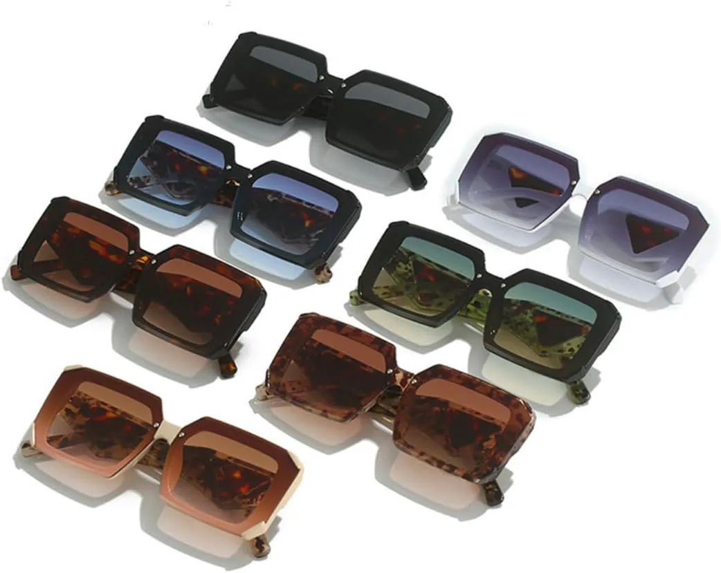 

Солнцезащитные очки для мужчин и женщин - защита UV400 - маленькая оправа с градиентным цветом для занятий спортом на открытом воздухе и вождения DSVIGF, Leopard