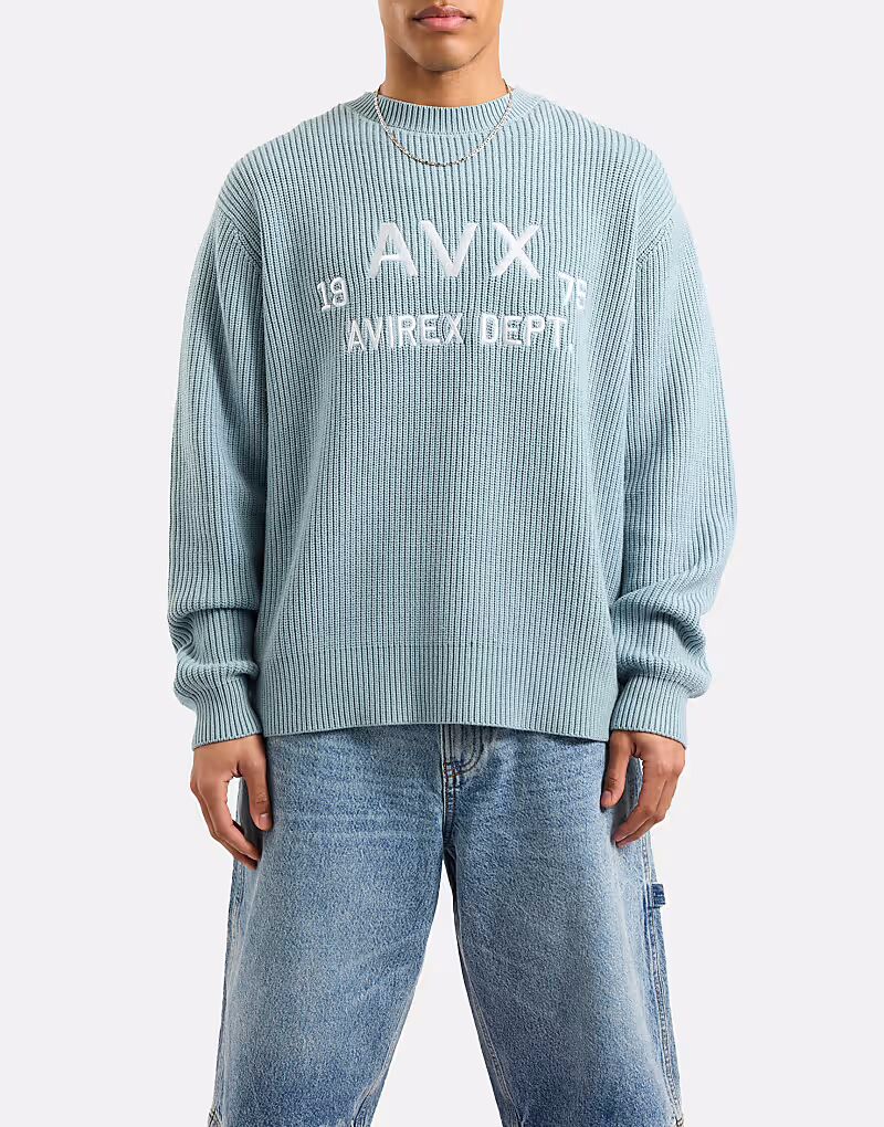 

Трикотажный свитер AVX Horizon в цвете «синий туман» Avirex